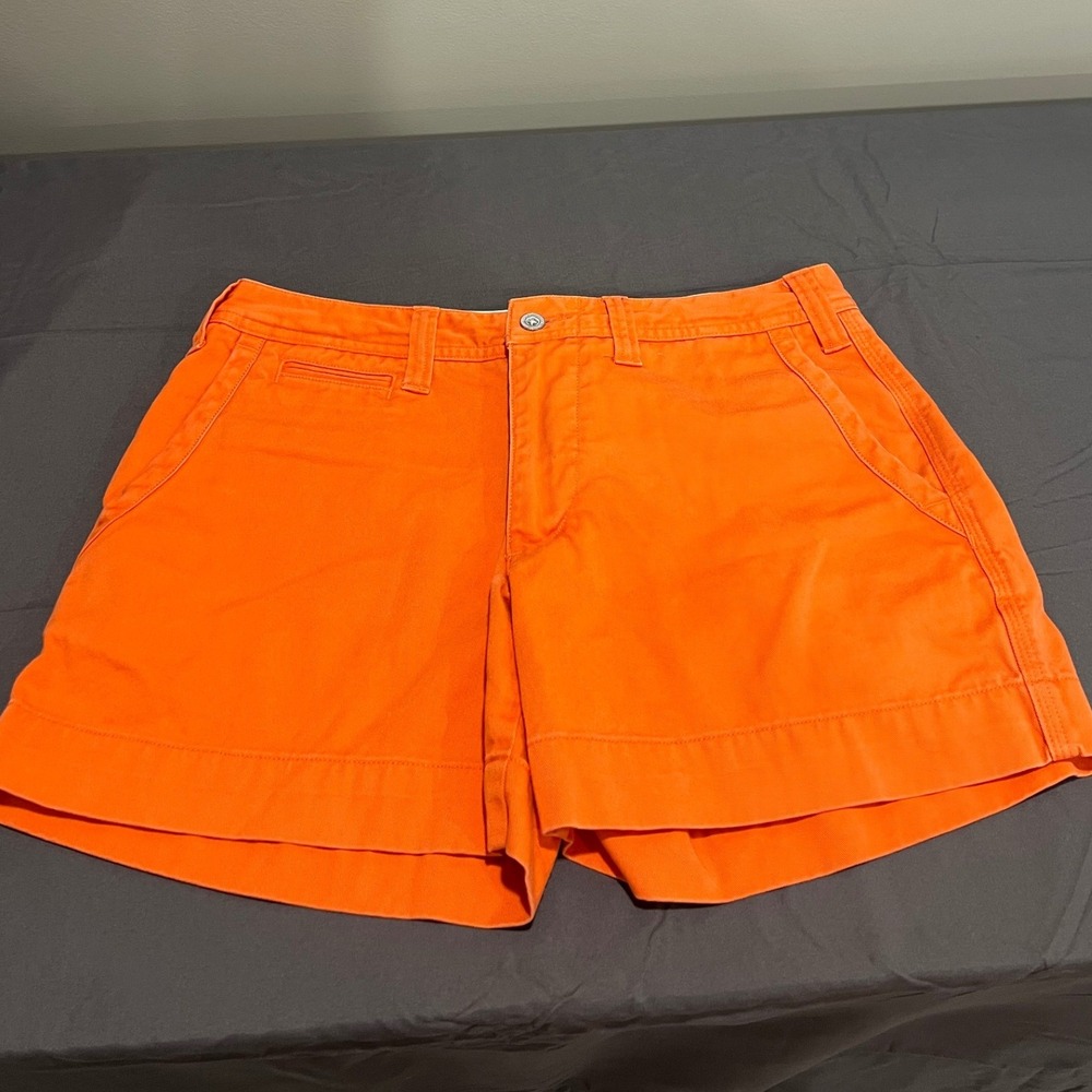 Polo Ralph Lauren Womens Orange Chino Shorts Cotton Twill Size 2 Preppy Summer